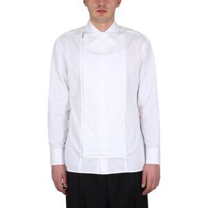 JIL SANDER Asymmetric Zip Front Poplin Shirt Men IVORY Shirts